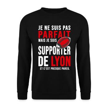 supporter rugby stade Lyon club humour rugby lou - Sweat-shirt Unisexe - noir - Devant - Alina (178cm) & Michal (187cm)