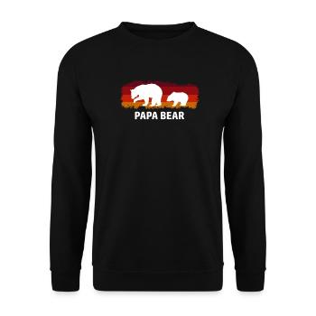 Papa Bear Papa Father and Child - Unisex Sweatshirt - black - Front - Alina (178cm) & Michal (187cm)