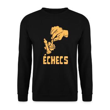 échecs main prendre une pièce tactique stratégie - Sweat-shirt Unisexe - noir - Devant - Alina (178cm) & Michal (187cm)