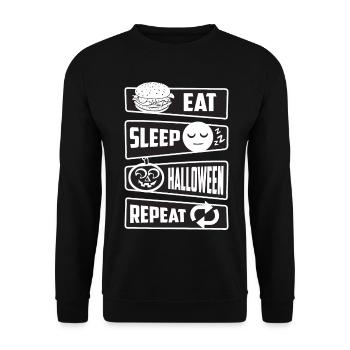 Manger, dormir, Halloween, répéter - Sweat-shirt Unisexe - noir - Devant - Alina (178cm) & Michal (187cm)
