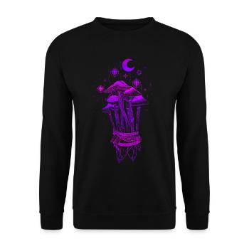 Mushrooms Magic Magic Mushrooms - Unisex Sweatshirt - black - Front - Alina (178cm) & Michal (187cm)
