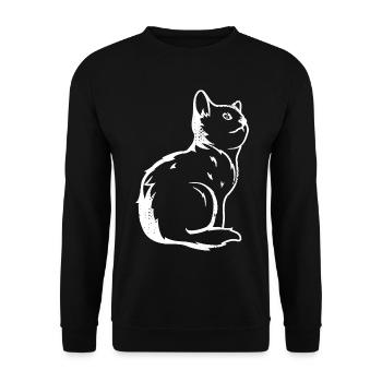 Croquis de chat - Sweat-shirt Unisexe - noir - Devant - Alina (178cm) & Michal (187cm)
