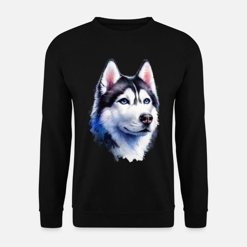Majestätisches Husky-Porträt - Unisex Pullover - Schwarz