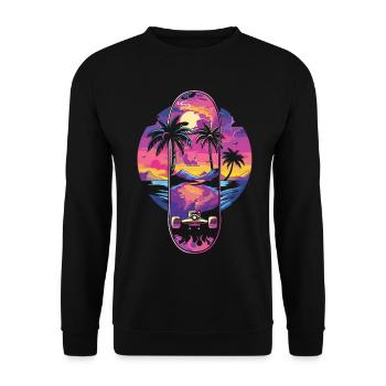 Vintage Skateboarding - Unisex Sweatshirt - black - Front - Alina (178cm) & Michal (187cm)