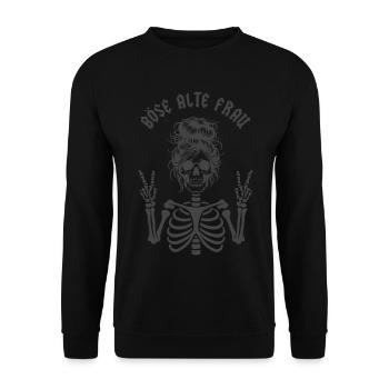 Böse alte Frau - Unisex Pullover - Schwarz - Vorne - Alina (178cm) & Michal (187cm)