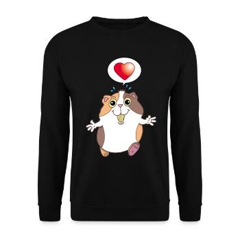 Niedlicher Hamster - Unisex Pullover - Schwarz - Vorne - Alina (178cm) & Michal (187cm)