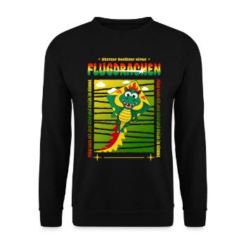 Drachen Besitzer - Unisex Pullover - Schwarz - Vorne - Alina (178cm) & Michal (187cm)