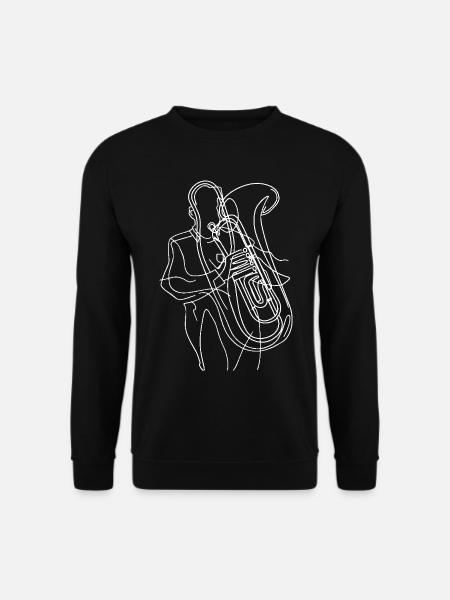 Tuba Player Line Art - Unisex Sweatshirt - black