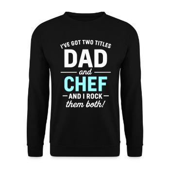 Papa et patron pour la fête des pères - Sweat-shirt Unisexe - noir - Devant - Alina (178cm) & Michal (187cm)