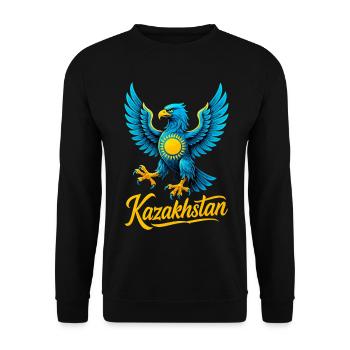 Kazakhstan Eagle Flag Flag Cool Gift - Unisex Sweatshirt - black - Front - Alina (178cm) & Michal (187cm)