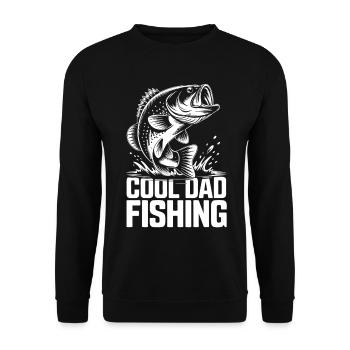 Cool Dad Fishing Angel Design - Unisex Pullover - Schwarz - Vorne - Alina (178cm) & Michal (187cm)