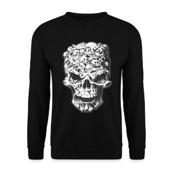 Schädel der Schädel - Unisex Pullover - Schwarz - Vorne - Alina (178cm) & Michal (187cm)