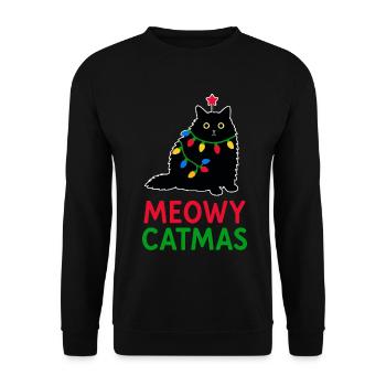 Catmas miaou - Sweat-shirt Unisexe - noir - Devant - Alina (178cm) & Michal (187cm)