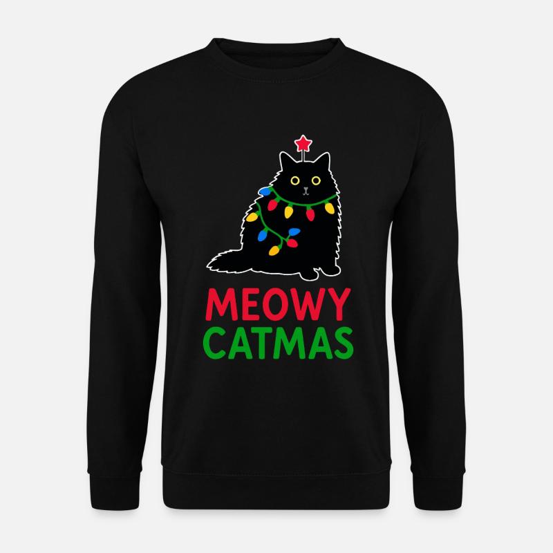 Meowy Catmas - Unisex Pullover - Schwarz