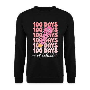 100 days of school celebration - Unisex Sweatshirt - black - Front - Alina (178cm) & Michal (187cm)