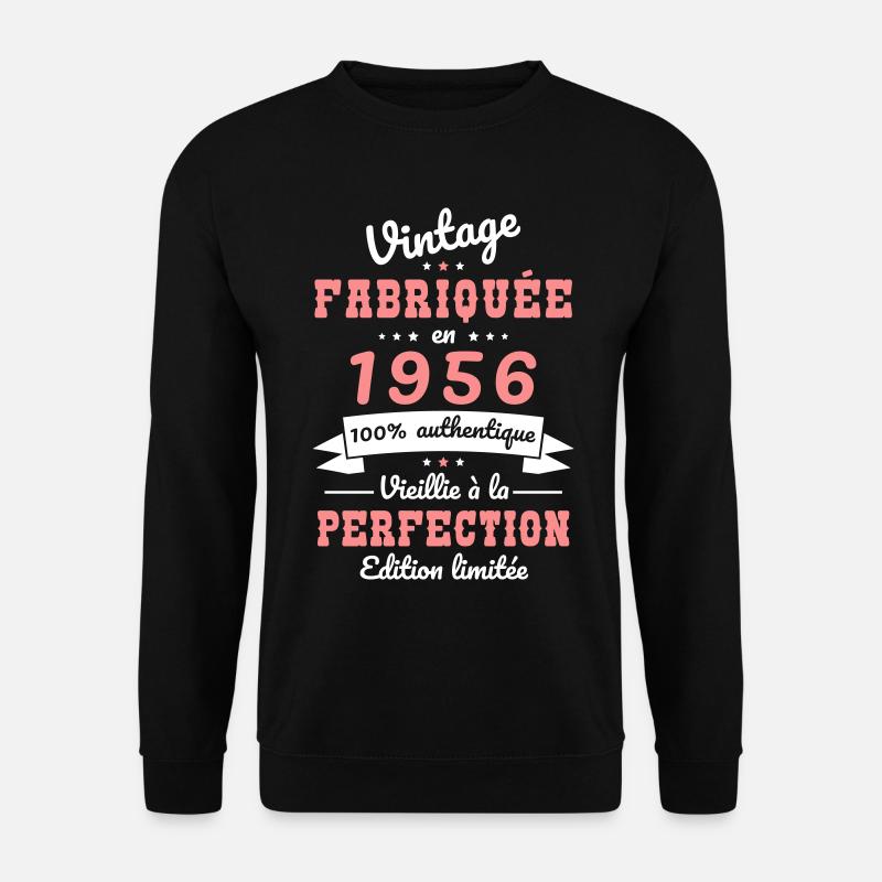 1956 – Jahrgang – Perfekt gereift - Unisex Pullover - Schwarz