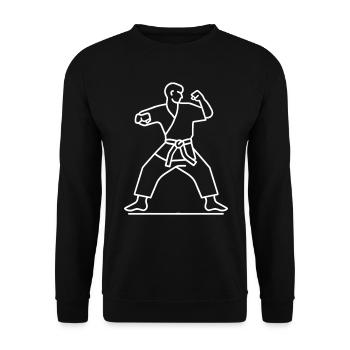 Karateka Skizze - Unisex Pullover - Schwarz - Vorne - Alina (178cm) & Michal (187cm)