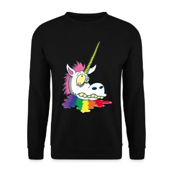 Severed head of a unicorn - Unisex Sweatshirt - black - Front - Alina (178cm) & Michal (187cm)