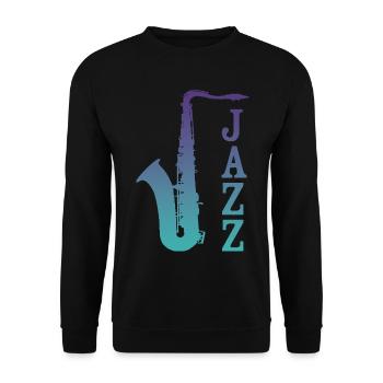 Jazz Saxo - Unisex Sweatshirt - black - Front - Alina (178cm) & Michal (187cm)
