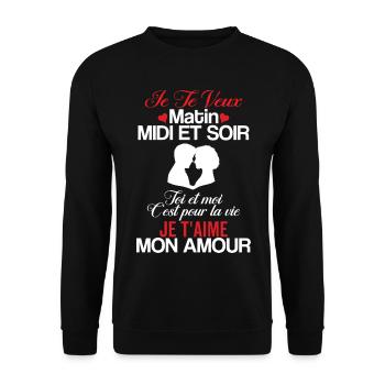 Valentines Day You And Me Love Couple Matching - Unisex Sweatshirt - black - Front - Alina (178cm) & Michal (187cm)