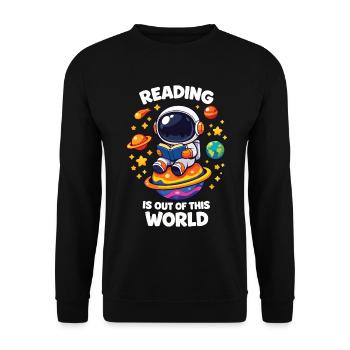 Reading is out of this world - Unisex Sweatshirt - black - Front - Alina (178cm) & Michal (187cm)