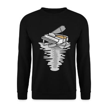Diving Piano in Water Music Piano - Unisex Sweatshirt - black - Front - Alina (178cm) & Michal (187cm)