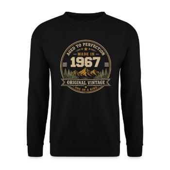 1967 Retro 1967 Vintage 1967 Geschenk 1967 - Unisex Pullover - Schwarz - Vorne - Alina (178cm) & Michal (187cm)