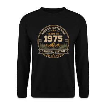 1975 Retro 1975 Vintage, 1975 Geschenk 1975 - Unisex Pullover - Schwarz - Vorne - Alina (178cm) & Michal (187cm)