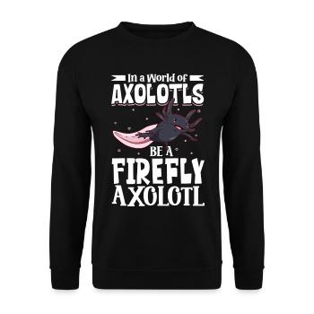 Be a Firefly Axolotl - Unisex Sweatshirt - black - Front - Alina (178cm) & Michal (187cm)