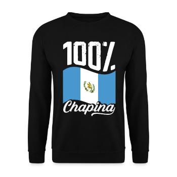Guatemala Flagge T-Shirt Stolz & Heimat Chapín - Unisex Pullover - Schwarz - Vorne - Alina (178cm) & Michal (187cm)