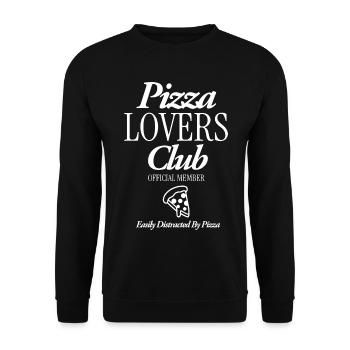 Pizza Lovers Club - Unisex Pullover - Schwarz - Vorne - Alina (178cm) & Michal (187cm)