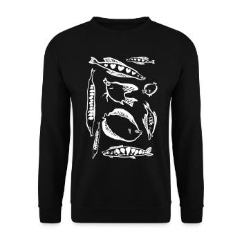 PISCES - Unisex Sweatshirt - black - Front - Alina (178cm) & Michal (187cm)