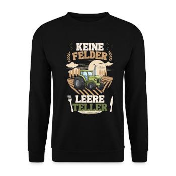 Bauer Keine Felder leere Teller - Unisex Pullover - Schwarz - Vorne - Alina (178cm) & Michal (187cm)