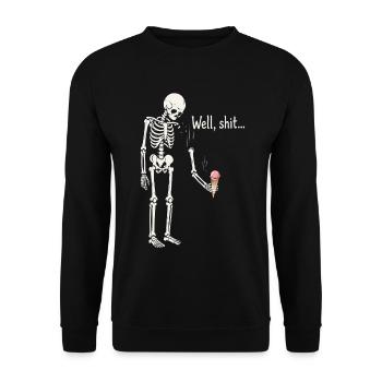 Eh bien merde, humour noir squelette gothique - Sweat-shirt Unisexe - noir - Devant - Alina (178cm) & Michal (187cm)