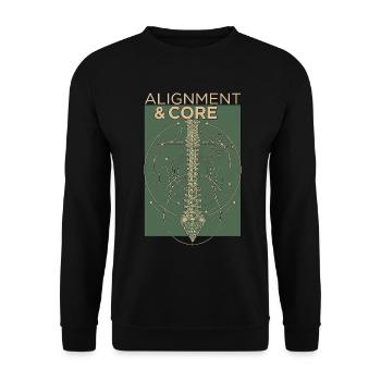 Geometrische Wirbelsaeule - Unisex Pullover - Schwarz - Vorne - Alina (178cm) & Michal (187cm)