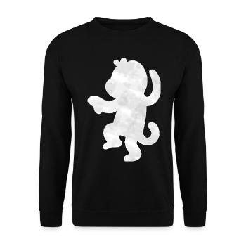 Affe Silhouette - Unisex Pullover - Schwarz - Vorne - Alina (178cm) & Michal (187cm)