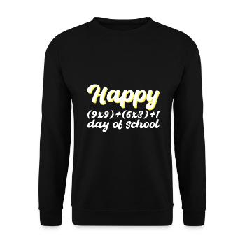 100 days of school Math Gift - Unisex Sweatshirt - black - Front - Alina (178cm) & Michal (187cm)