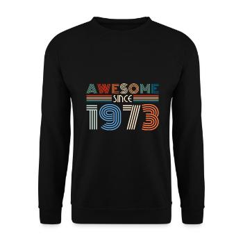 Vintage 1973 73 Anniversaire Retro Vintage Cadeau - Sweat-shirt Unisexe - noir - Devant - Alina (178cm) & Michal (187cm)