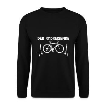 Fahrrad Fahrradtour Radreisender Geschenk - Unisex Pullover - Schwarz - Vorne - Alina (178cm) & Michal (187cm)