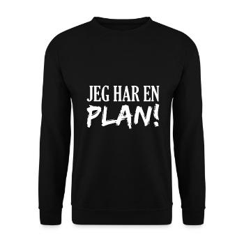 Ich habe einen Plan dänisch Kult Geschenk - Unisex Pullover - Schwarz - Vorne - Alina (178cm) & Michal (187cm)