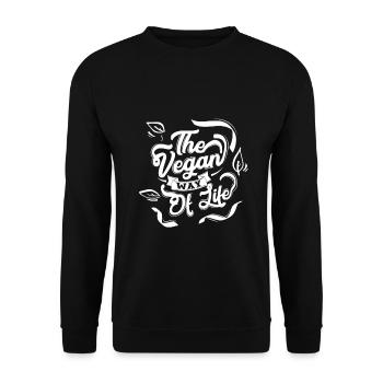 VEGAN living and loving gift idea - Unisex Sweatshirt - black - Front - Alina (178cm) & Michal (187cm)