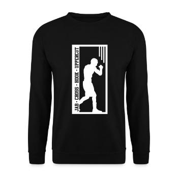 Boxing Cross Jab Martial Arts - Unisex Sweatshirt - black - Front - Alina (178cm) & Michal (187cm)