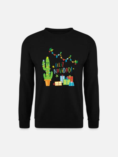 Pull de Noël Feliz Navidad Cactus - Sweat-shirt Unisexe - noir