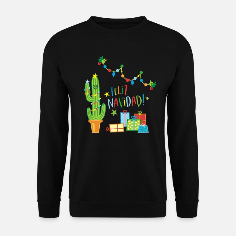 Pull de Noël Feliz Navidad Cactus - Sweat-shirt Unisexe - noir