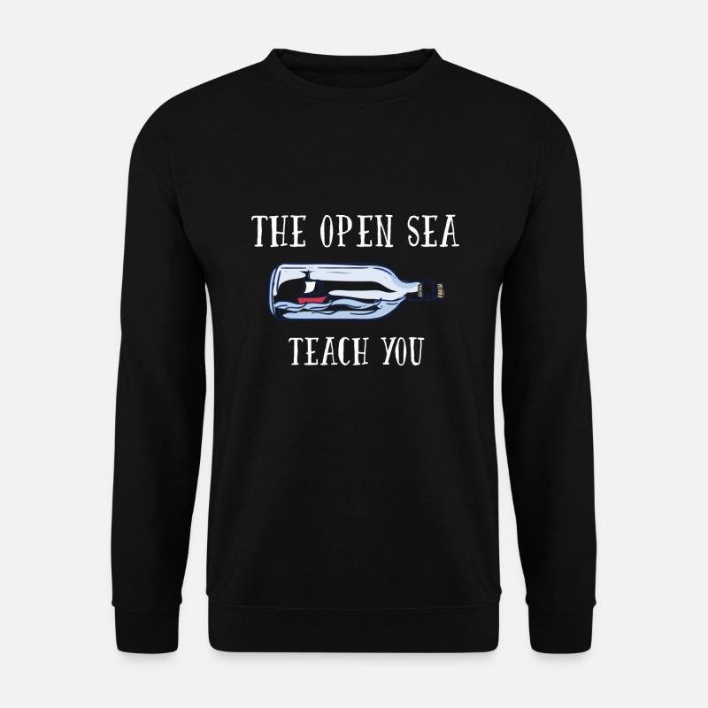 The open Sea teach you Flaschenschiff - Unisex Pullover - Schwarz