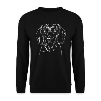 BAYERISCHER GEBIRGSSCHWEIßHUND Jagdhund Wilsigns - Unisex Pullover - Schwarz - Vorne - Alina (178cm) & Michal (187cm)