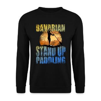 Bavarian Monkey Stand Up Paddling Munich - Unisex Sweatshirt - black - Front - Alina (178cm) & Michal (187cm)