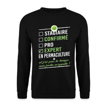 Permaculture - Sweat-shirt Unisexe - noir - Devant - Alina (178cm) & Michal (187cm)