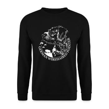 GERMAN WIREHAIRED POINTER Wilsigns Jagdhunde Hund - Unisex Pullover - Schwarz - Vorne - Alina (178cm) & Michal (187cm)