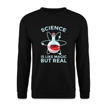 Chimie Professeur Science Is Like Magic But Real - Sweat-shirt Unisexe - noir - Devant - Alina (178cm) & Michal (187cm)